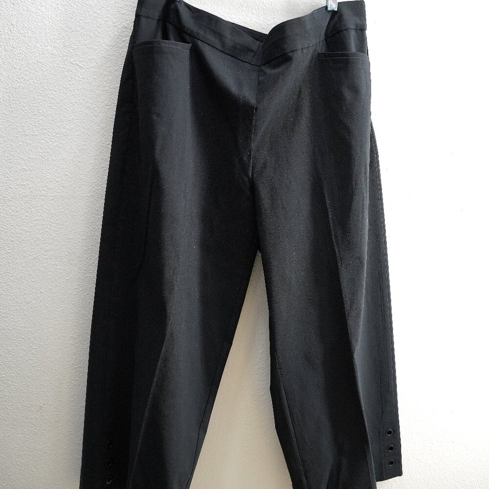 Chico's Black Brigitte Grommet Wide Leg Pants size 3 NWOTS - Picture 2 of 7